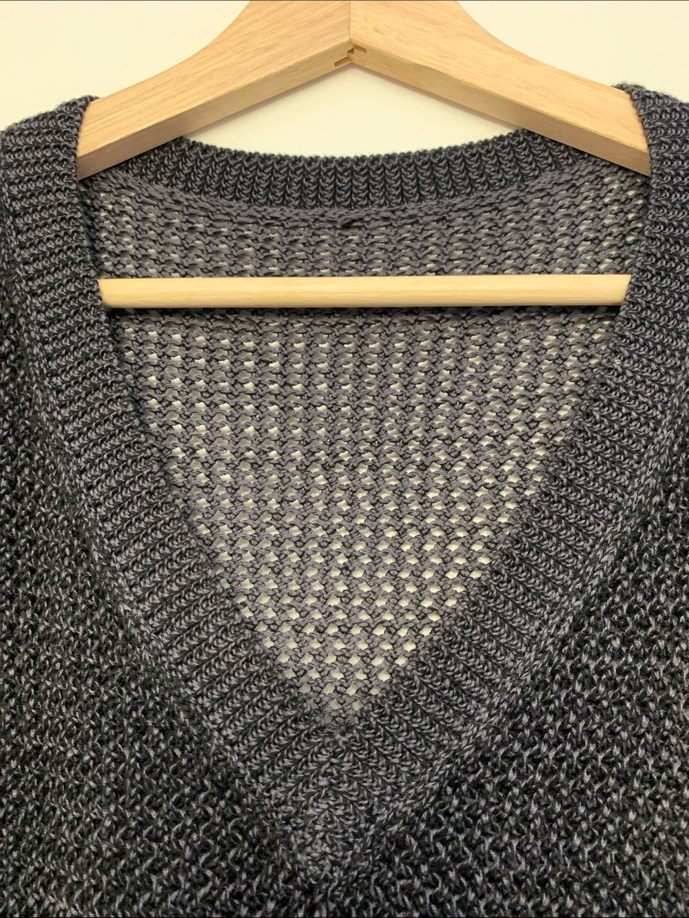 PLANET by LAUREN G gorgeous fisherman sweater cotton black- grey assymetrical - Picture 7 of 9
